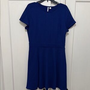 Elle Navy Blue Textured Dress